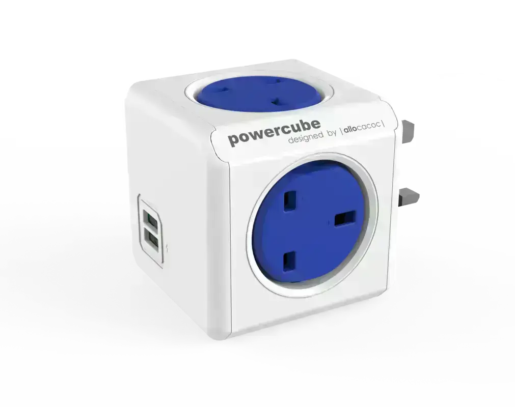 Allocacoc PowerCube Original USB Universal Plug UK Blue (10503BL/UKPOUU)