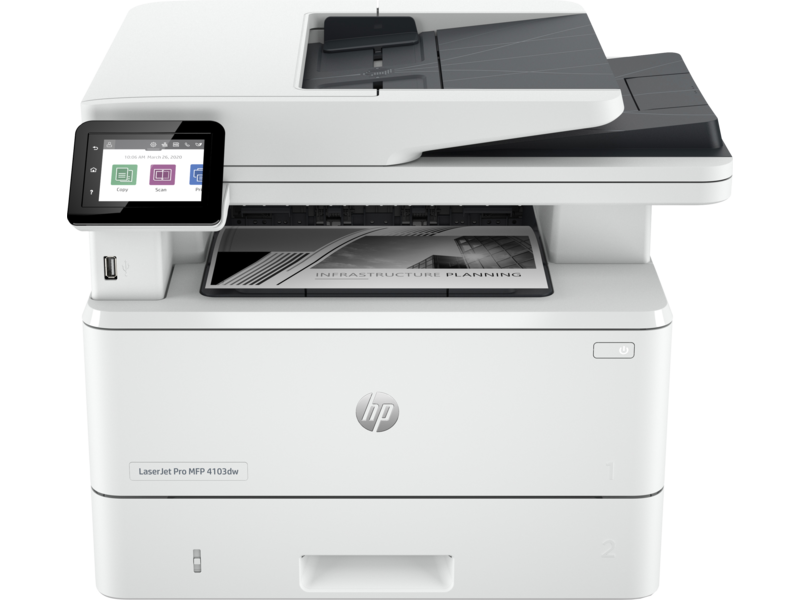2Z627A HP Laserjet Pro MFP 4103DW Monochrome Print/Copy/Scan/Automatic Duplex Printing & Scanning Wifi & network Port 
