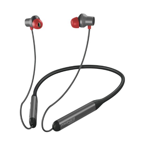 Promate Velcon.BLACK High-Definition ANC Wireless Neckband Earphones