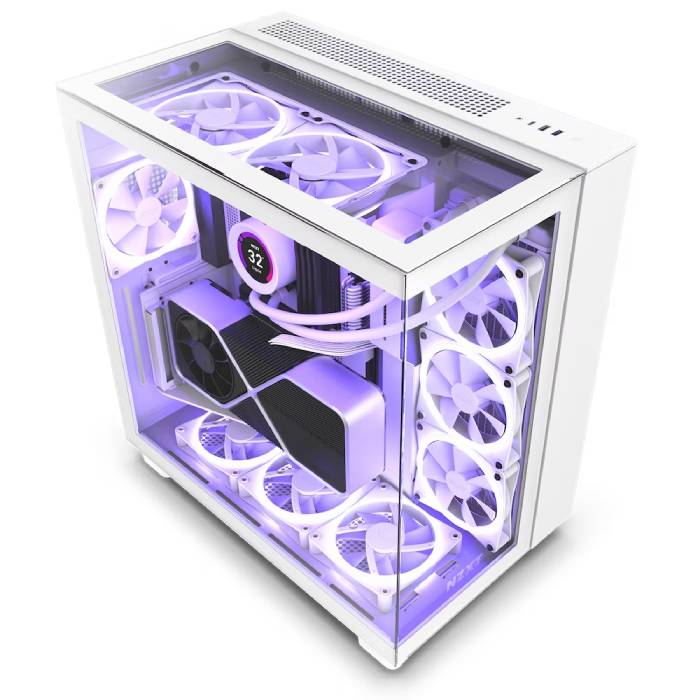 Casing NZXT H9 Elite Edition White ATX Mid Tower Case