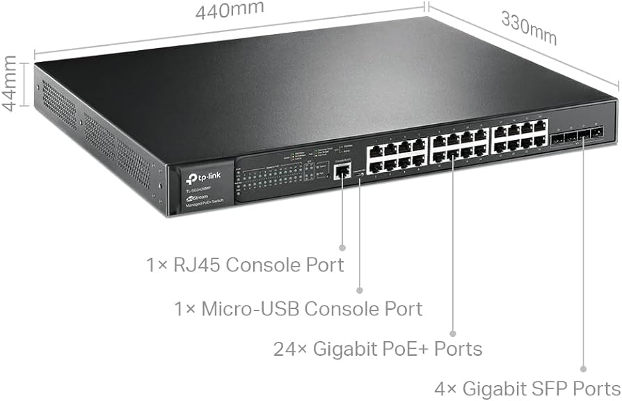 TP-Link Omada 28-Port Gigabit L2+ Managed Switch With 24-Port PoE +