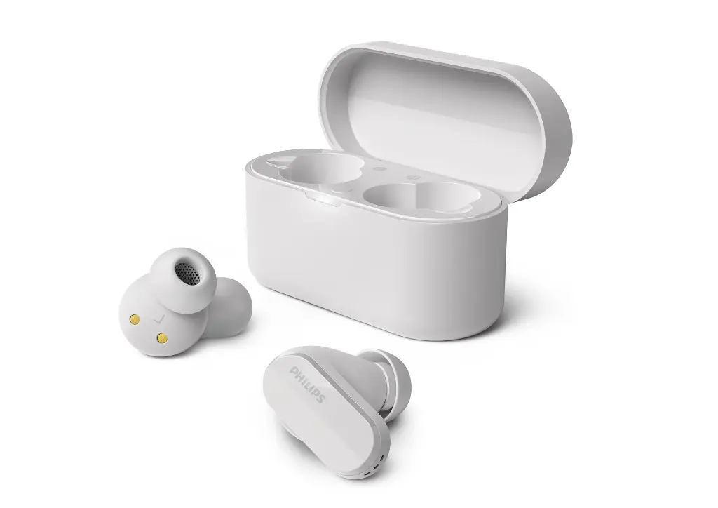 PPhilips True Wireless Headphones (TAT3508WT/00) Noise Cancelling, BT LE Audio, Multi point connection touch control, White