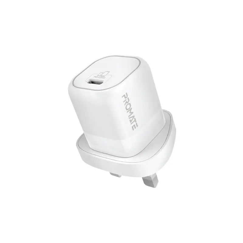 Promate POWERPORT-25AC.UK-WT 25W Power Delivery USB-C Wall Charger