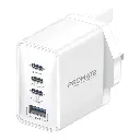 Promate 67W Power Delivery GaNFast™ Charger with Quick Charge 3.0 White (GANPORT4-67PD-WHITE)
