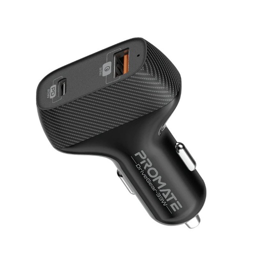 [PRO-CC-DRIVEGEAR-33W] Promate Car Charger DRIVEGEAR-33W(USB PORT, USB-C)