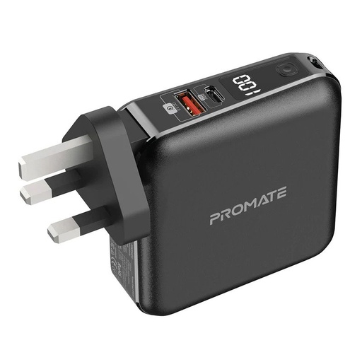 [PRO-CC-POWERPACK-PD20.BLACK] Promate Charger POWERPACK-PD20.BLACK (USB-C,USB-A,USB-C,Lightning)