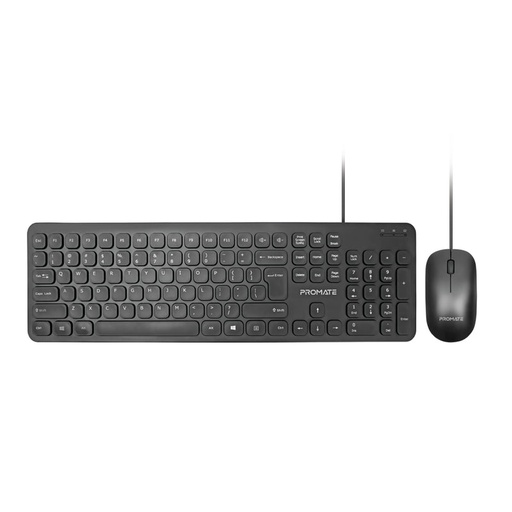 [PRO-KB-COMBO-KM2.EN] Promate Quiet Key Wired Compact KeyBoard & Mouse COMBO-KM2.EN