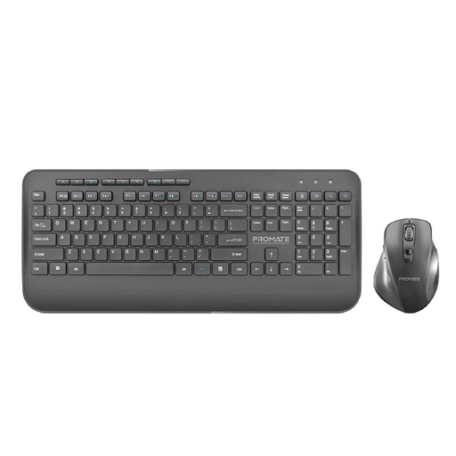 [PRO-KB-PROCOMBO-8.BK/EN] Promate Ergonomic Full-Size Wireless Keyboard & Mouse Combo with Palm Rest (PROCOMBO-8.BK/EN)