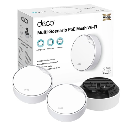 [NX-TP-X50-PoE(3Pack)] TP-Link Mesh Wifi Deco X50 PoE (3-Pack)