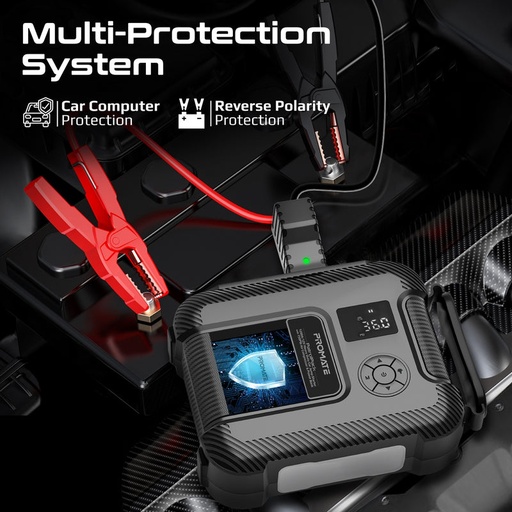 [PRO-CH-PATROLPACK] Promate PATROLPACK 1200A/12V Heavy Duty Car Jump Starter with 150PSI Air Compressor & Power Bank