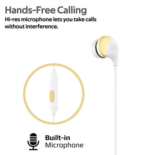 [PRO-EA-COMET.GOLD] Promate HD Stero In-Ear Wired Earphone with Microphone (COMET.GOLD)