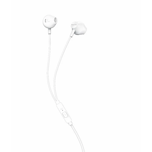 [HS-PH-TAUE101WT/00] Philips Earphones with Mic, White ( TAUE101WT/00 ) 14.2mm speaker drivers for rich bass and clear sound